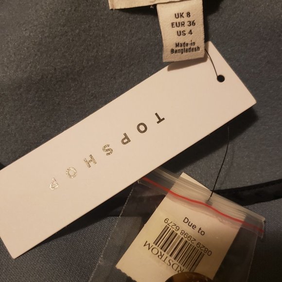 Topshop Brook Longline Petite Women's Coat, Size 4 US - Blue - Picture 5 of 6